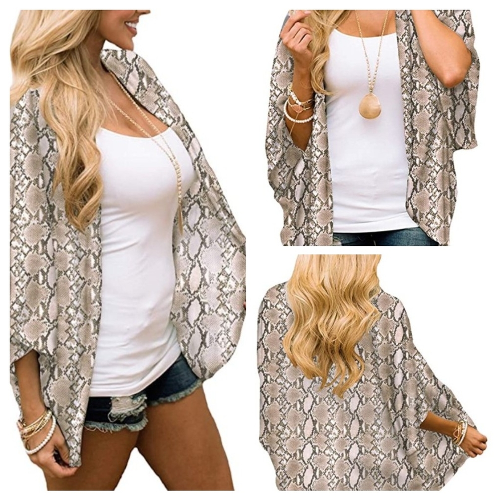 😎 NWT Snakeskin Kimono Cardigan Coverup 😍